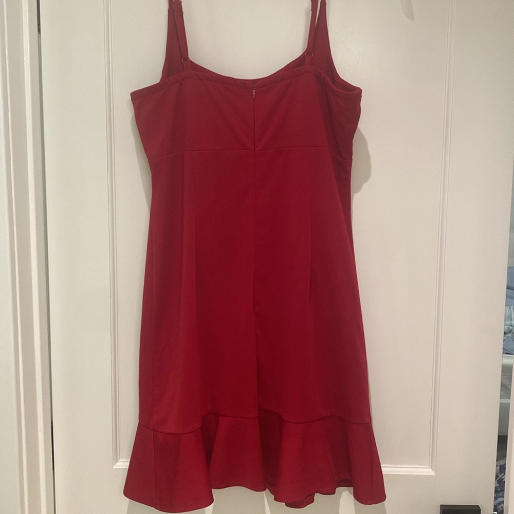 Lulus Red Ruffle Hem Dress - Picture 2 of 2